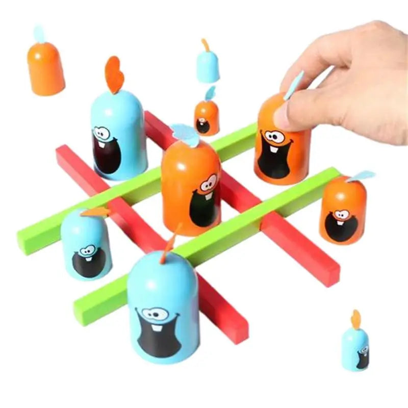 Tre i rad spel för barn – Strategiskt familjespel med roliga pjäser
