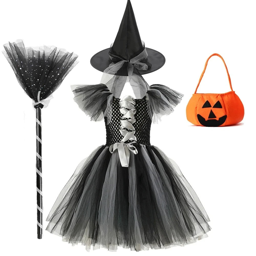 Barnens LED Häxdräkt för Halloweenfest och Karneval