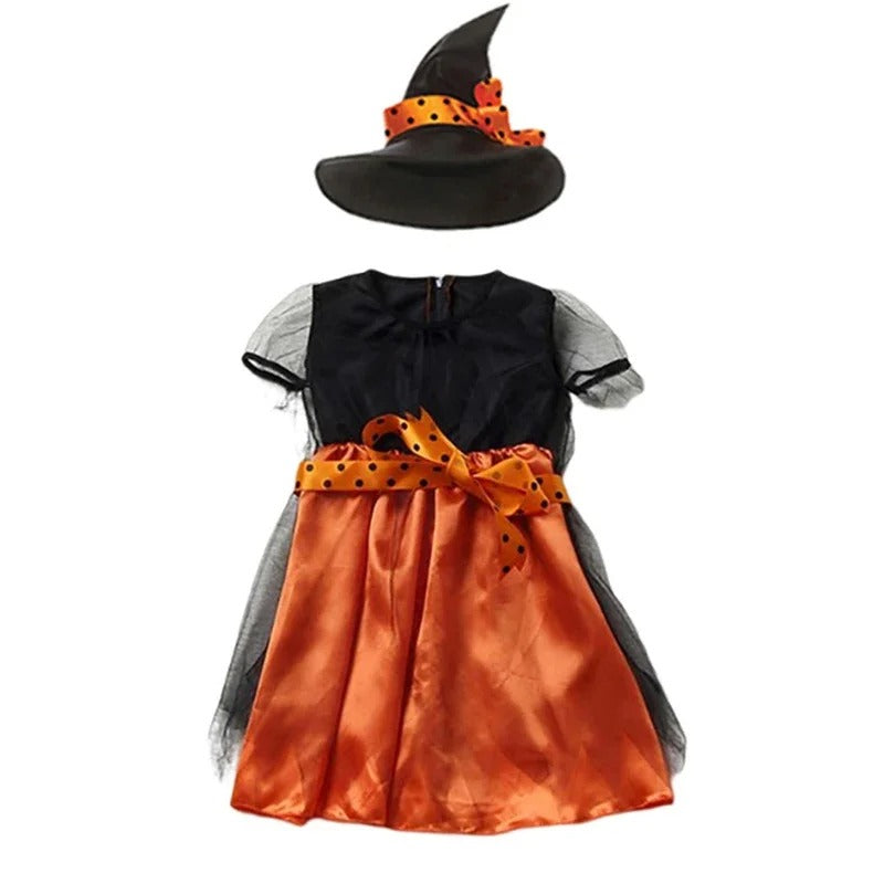 Babyflickors Halloween Häxprinsessklänning Set