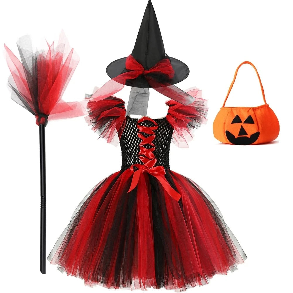 Barnens LED Häxdräkt för Halloweenfest och Karneval