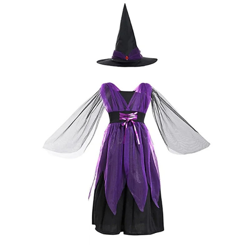 Babyflickors Halloween Häxprinsessklänning Set