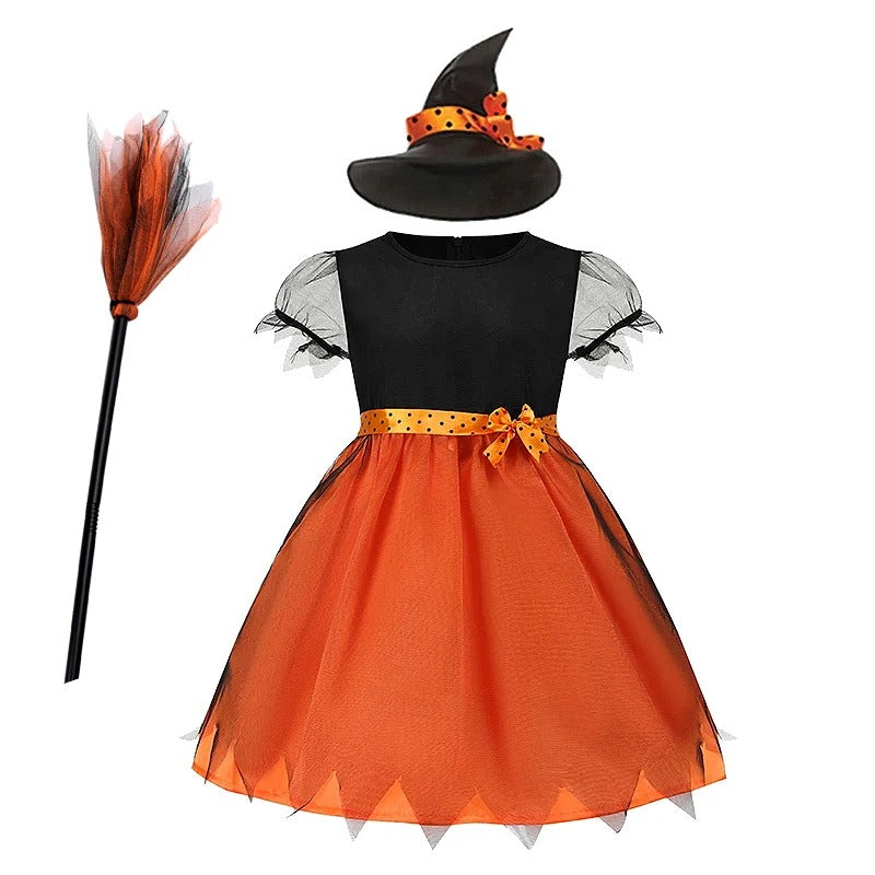 Flickor lila fladdermus halloween kostym med tillbehör