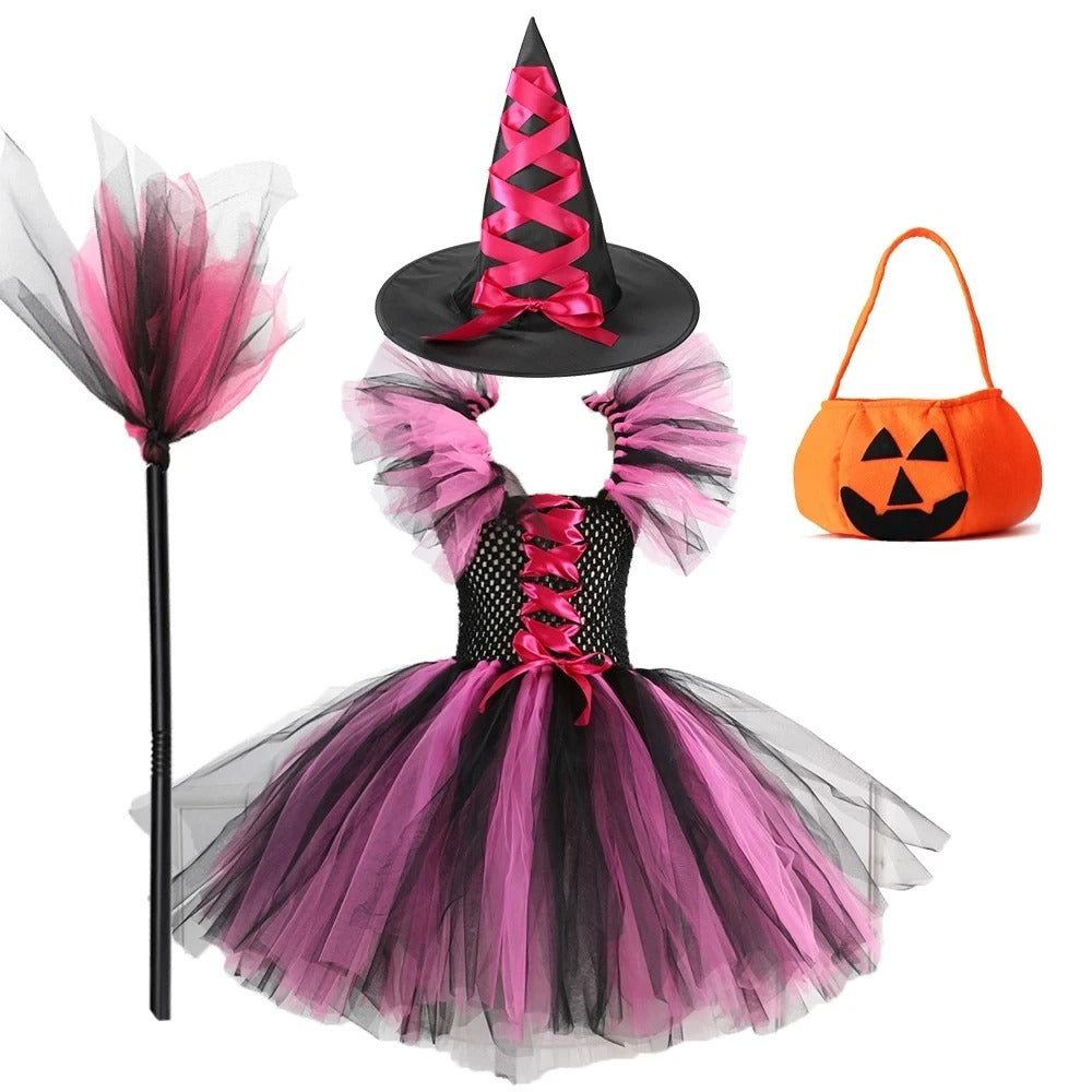 Barnens LED Häxdräkt för Halloweenfest och Karneval