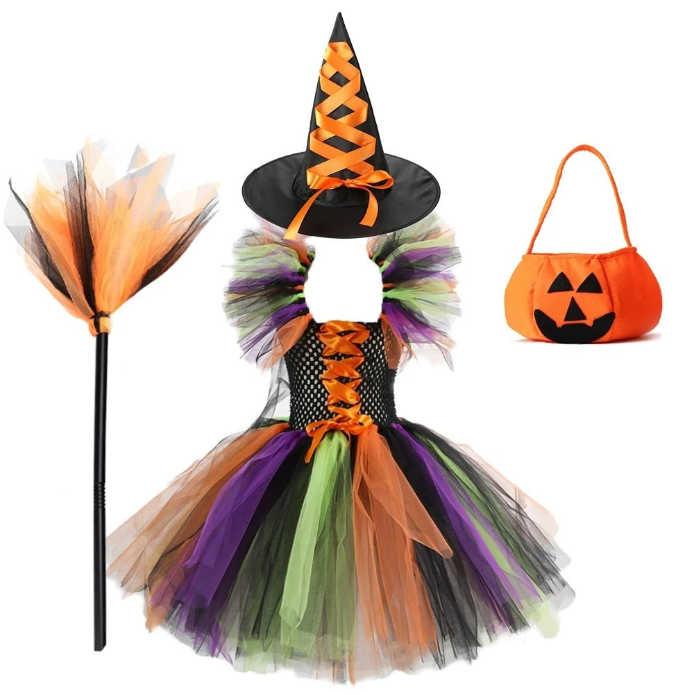 Barnens LED Häxdräkt för Halloweenfest och Karneval