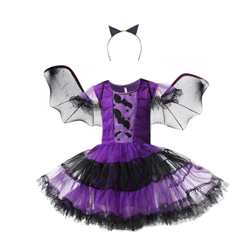 Babyflickors Halloween Häxprinsessklänning Set