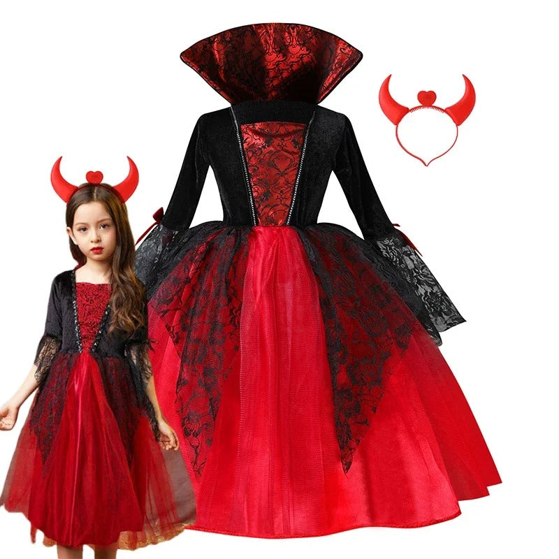 Babyflickors Halloween Häxprinsessklänning Set