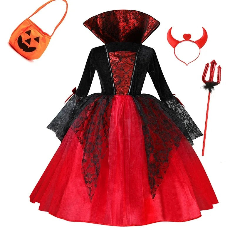 Babyflickors Halloween Häxprinsessklänning Set