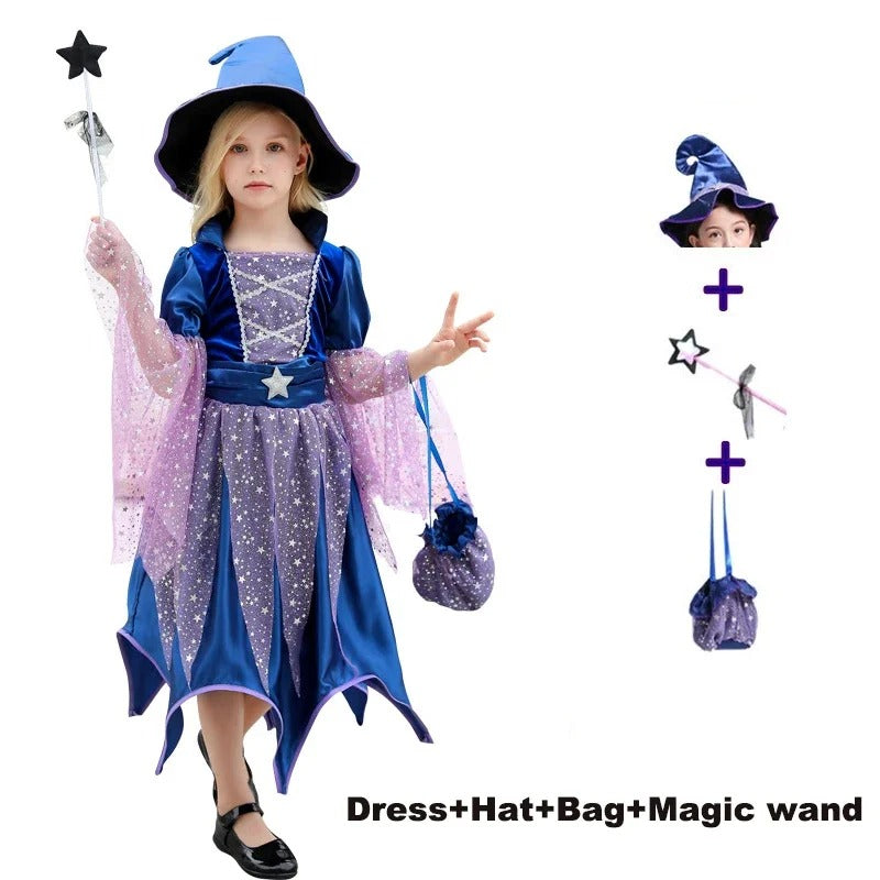 Babyflickors Halloween Häxprinsessklänning Set