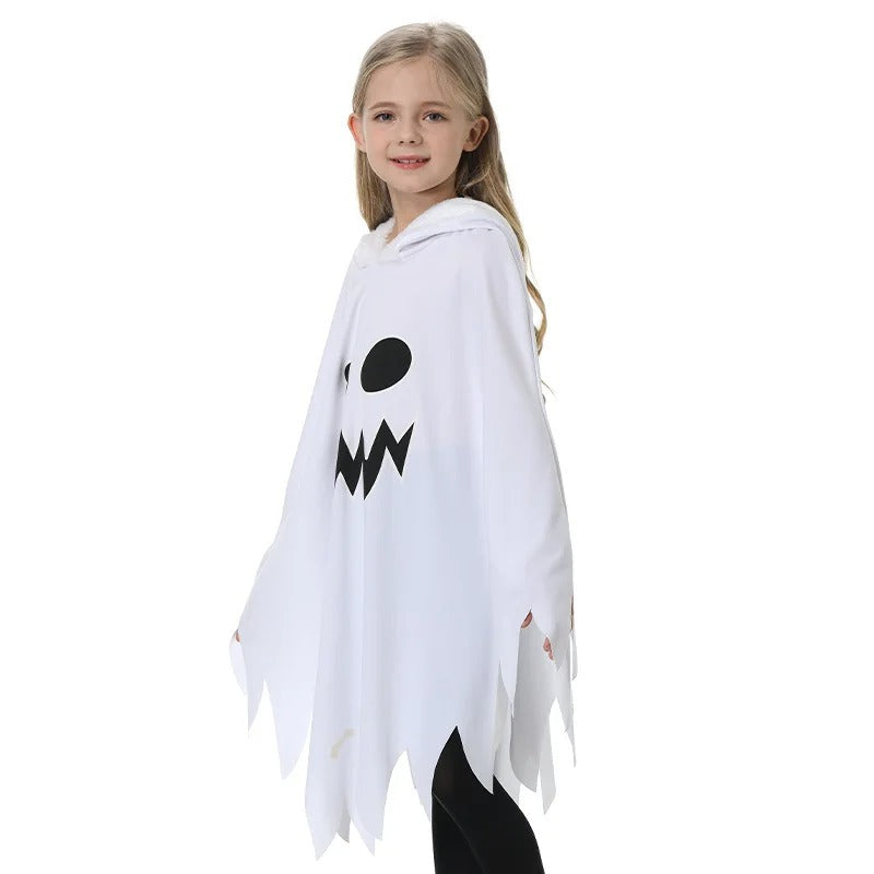 Halloweenkostym för barn – skrämmande spöke med huva, mjuk och bekväm