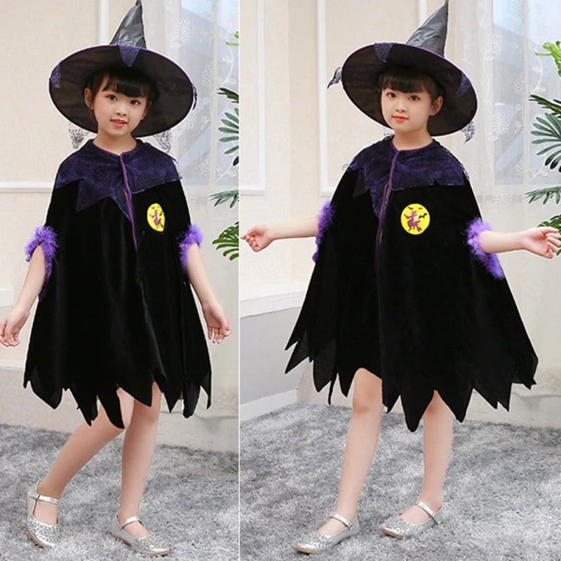 Kids Halloween Witch & Vampire Costume Set