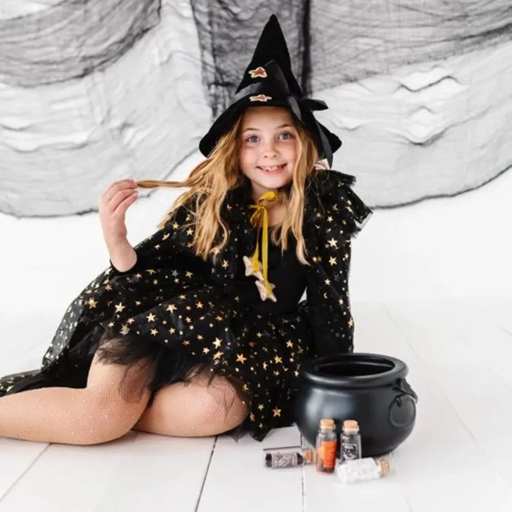 Flickors Trollkarl Halloween Kostym Färgglad Mantel