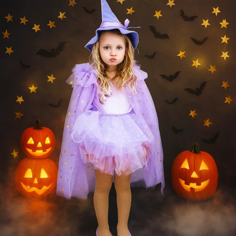 Flickors Trollkarl Halloween Kostym Färgglad Mantel