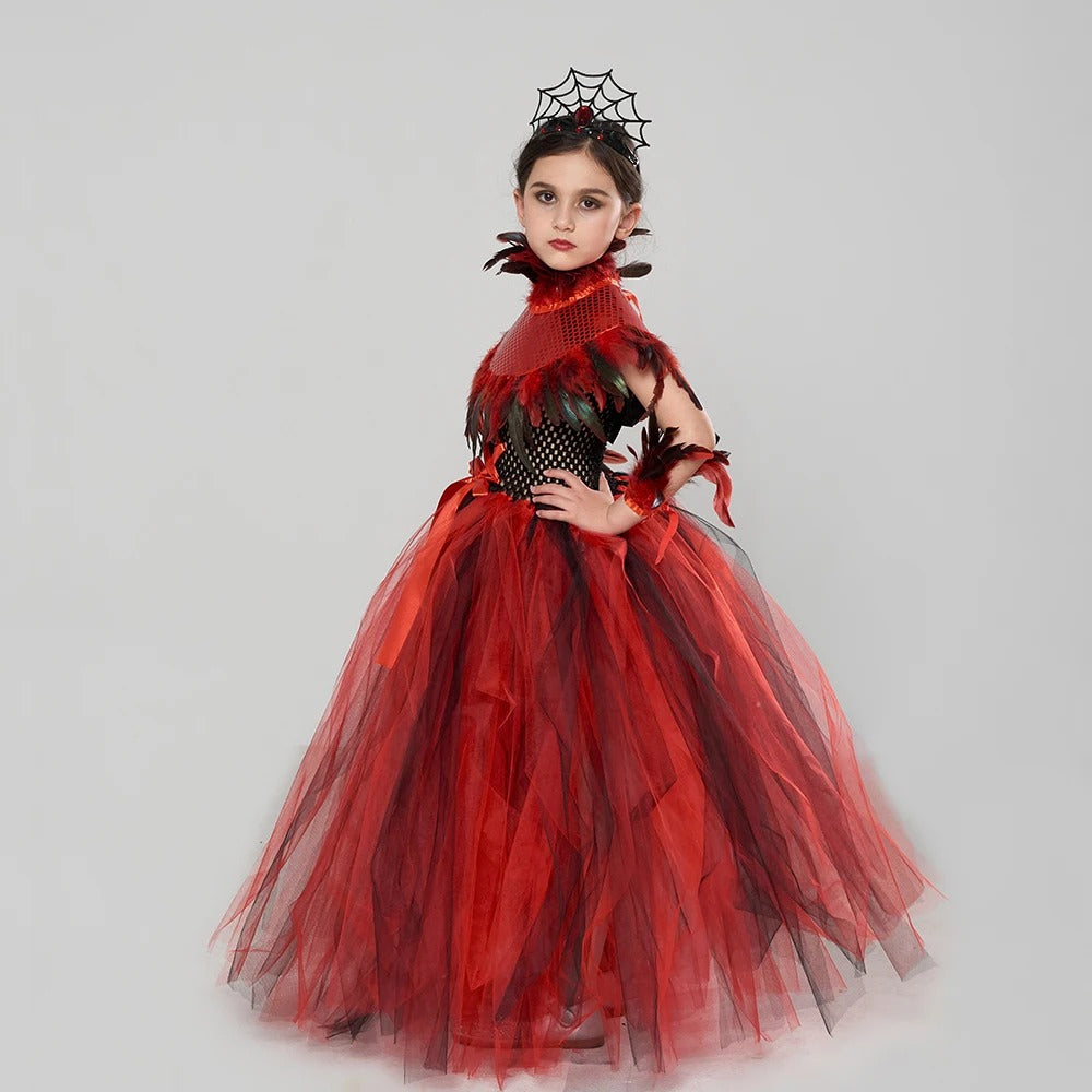 Halloweendräkt – Demon Queen outfit med krona eller mantel, festlig och skrämmande