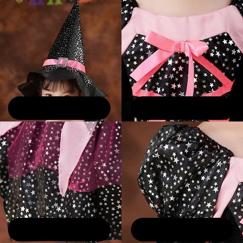 Flickor halloween häxkostym lila tyll set