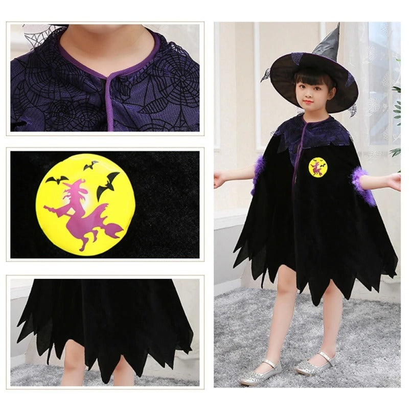Kids Halloween Witch & Vampire Costume Set