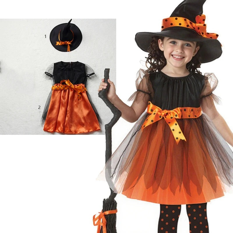 Flickor lila fladdermus halloween kostym med tillbehör
