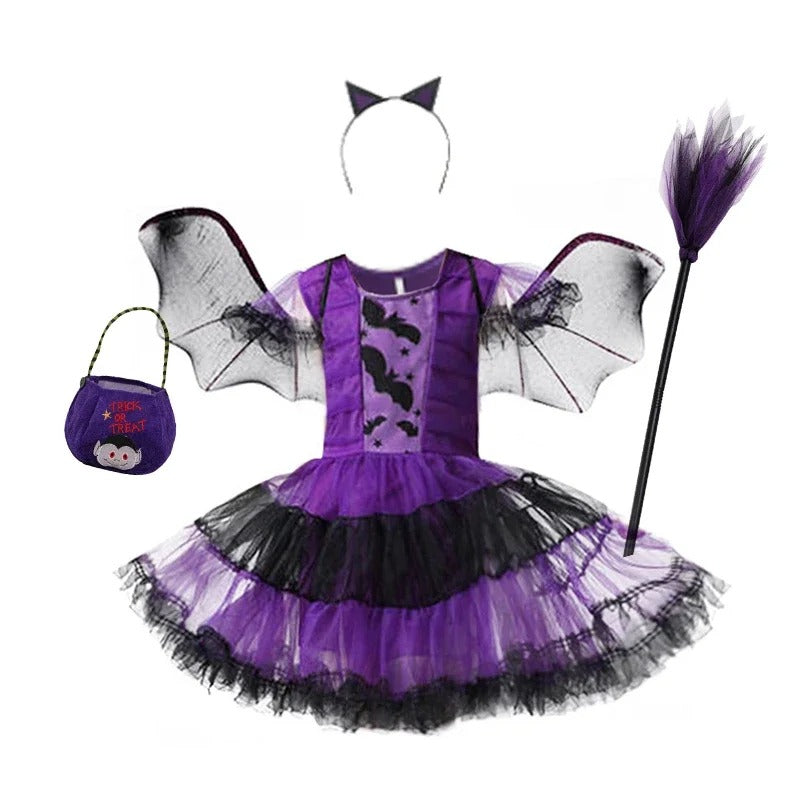 Babyflickors Halloween Häxprinsessklänning Set