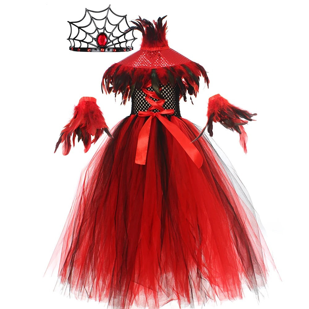Halloweendräkt – Demon Queen outfit med krona eller mantel, festlig och skrämmande