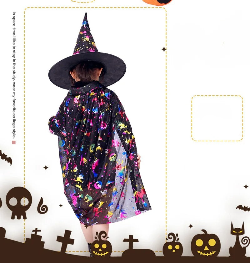 Barn Färgglad Halloween Prinsessdräkt Set
