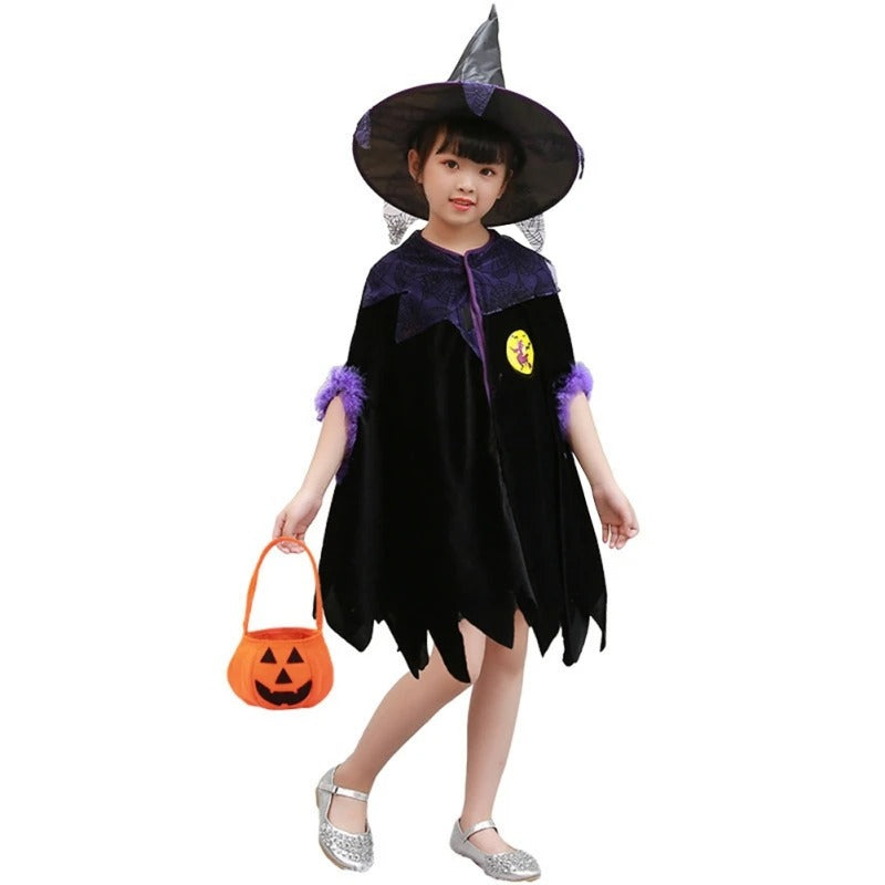 Kids Halloween Witch & Vampire Costume Set