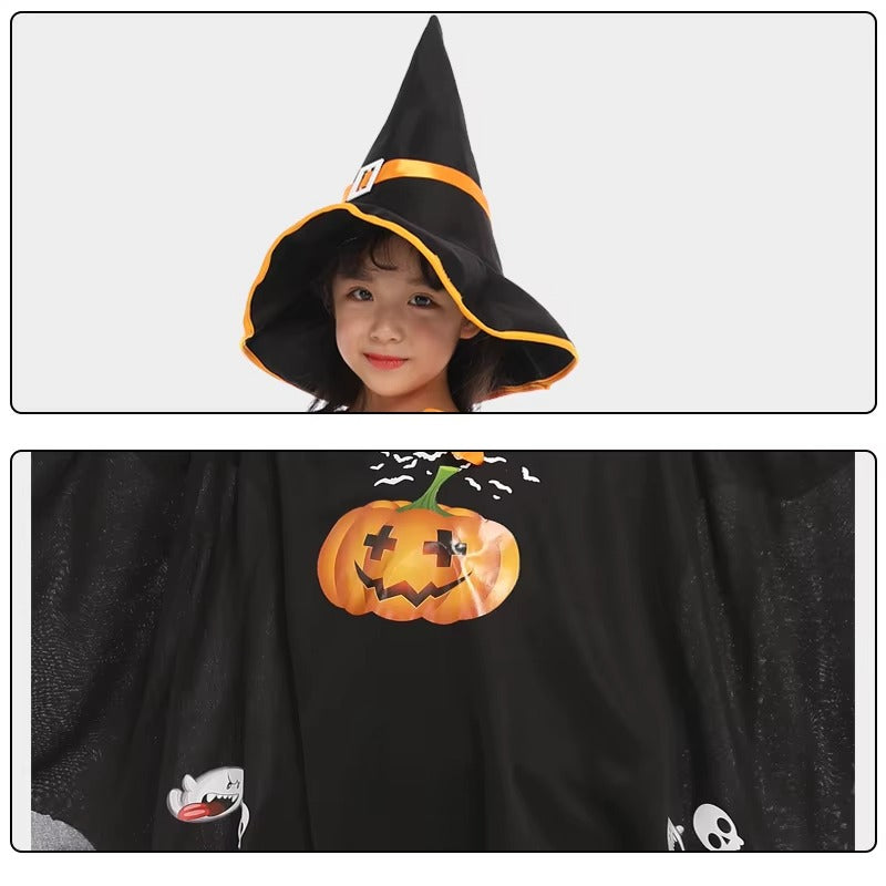 Småbarn Familj Häxdräkt Halloween Festdräkt