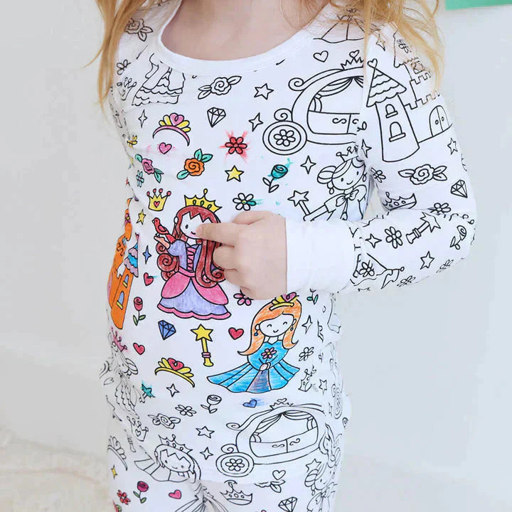 Kreativt pyjamasfärgningsset för barn – designa och måla din egen nattdräkt