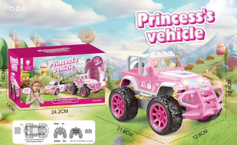 RC Offroadbil för barn – Rosa fjärrstyrd bil