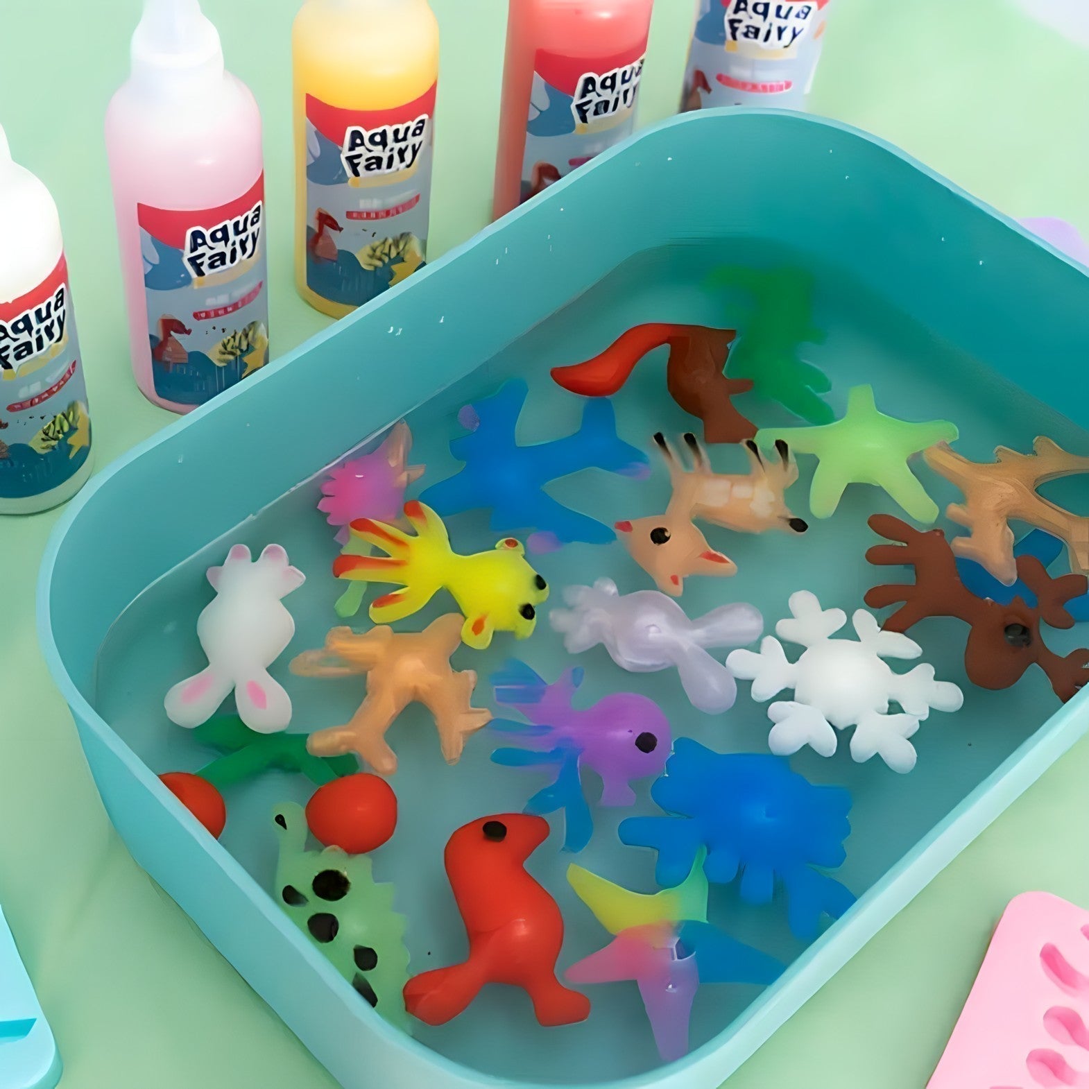 Vattenpysselset för Barn – Kreativt DIY-kit med Färgglada Djurfigurer, från 3 år