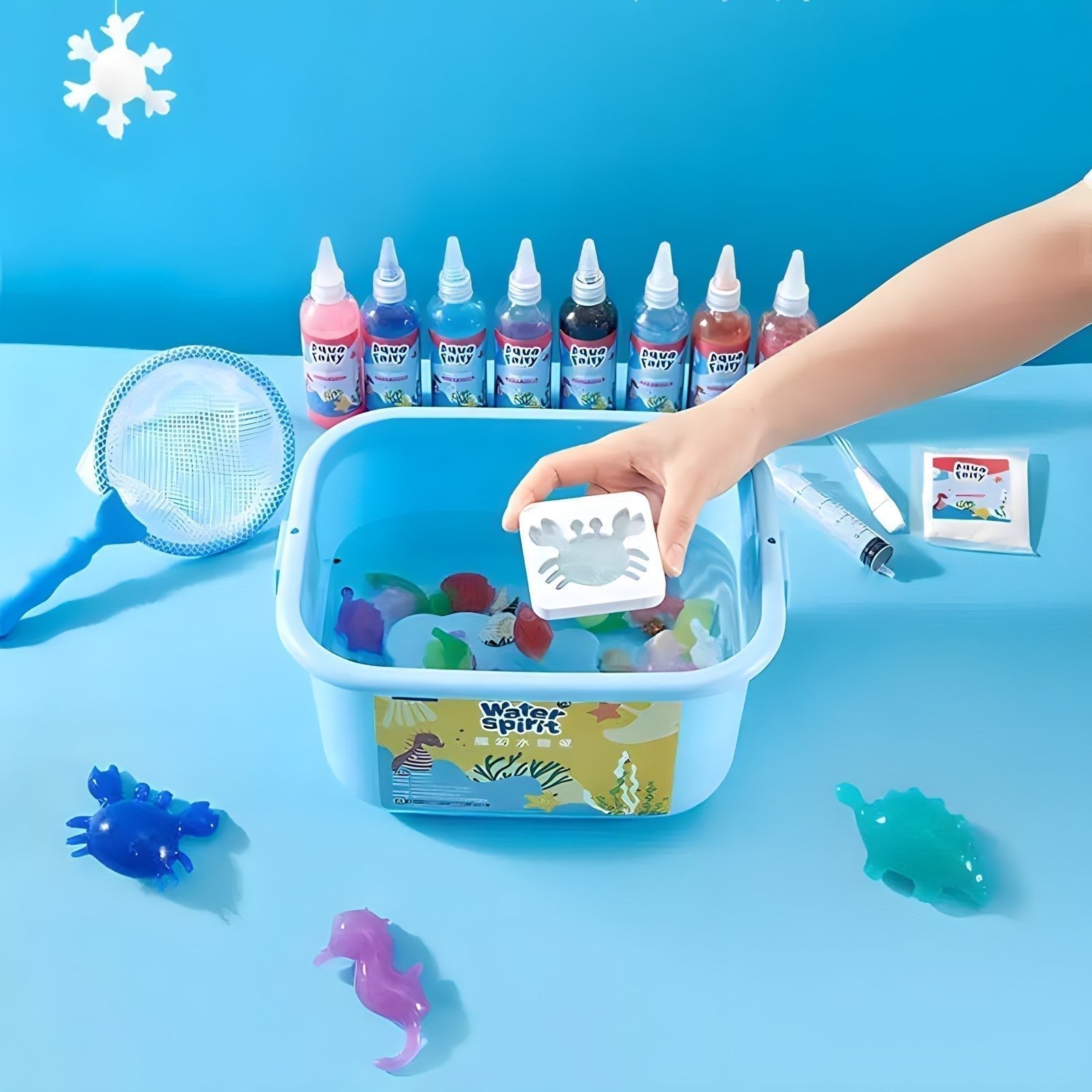 Vattenpysselset för Barn – Kreativt DIY-kit med Färgglada Djurfigurer, från 3 år