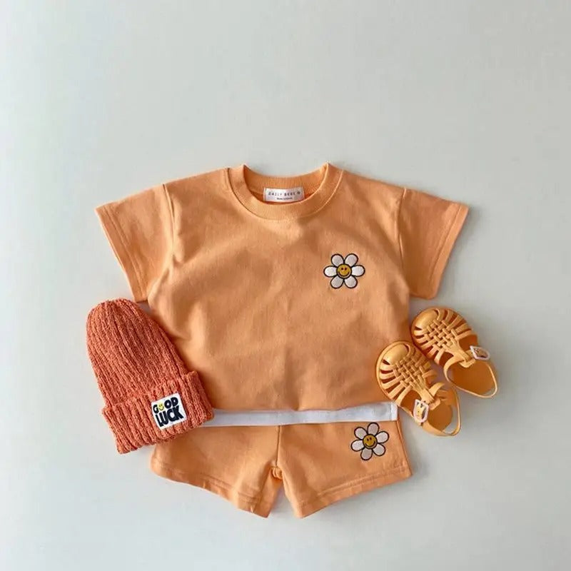 Sommarset för flickor – T-shirt & byxor i bomull