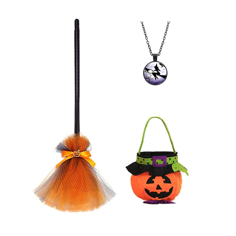 Flickors Halloween Pumpa Häxklänning Fluffig Tyll